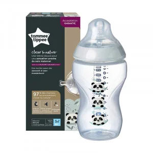 TOMMEE TIPPEE BIB 340ML PANDA GRIS